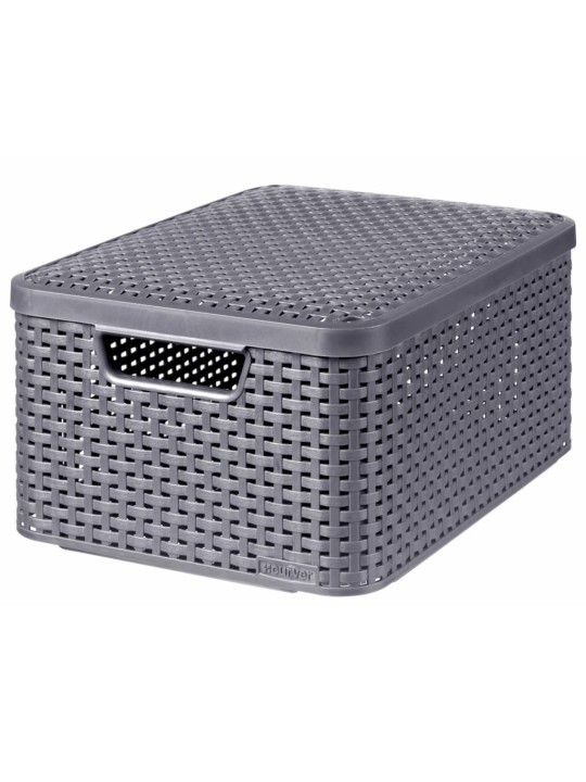 Curver Úložné boxy Style s víkem 3 ks velikost M antracitové