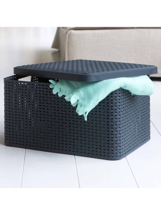 Curver Úložné boxy Style s víkem 3 ks velikost M antracitové