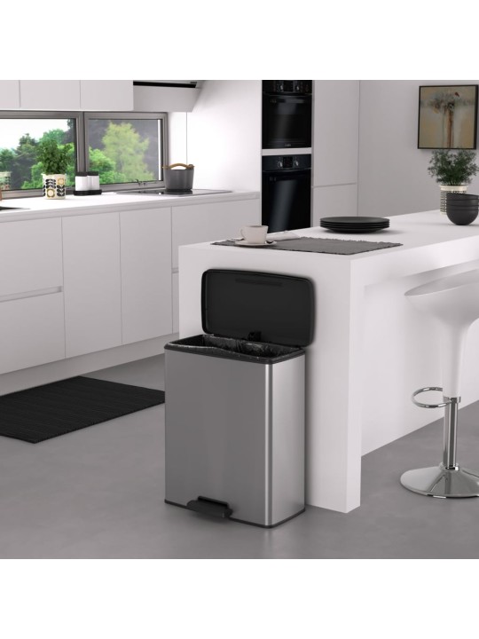 Curver Pedálový odpadkový koš Deco 65 l stříbrný