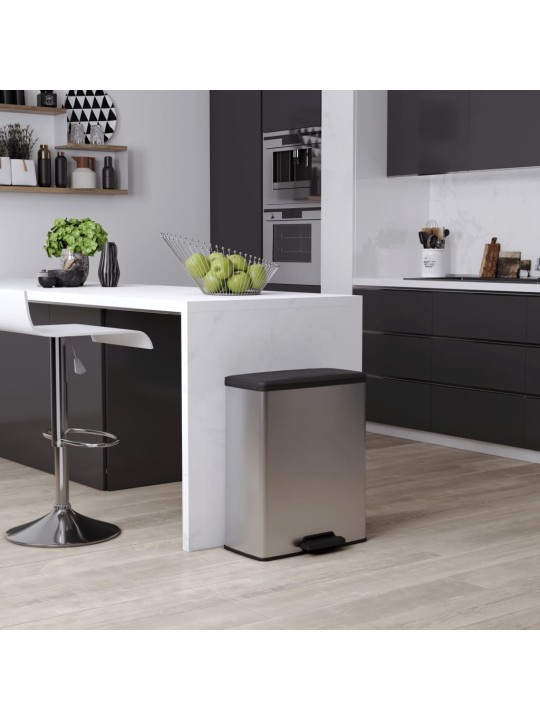 Curver Pedálový odpadkový koš Deco 65 l stříbrný