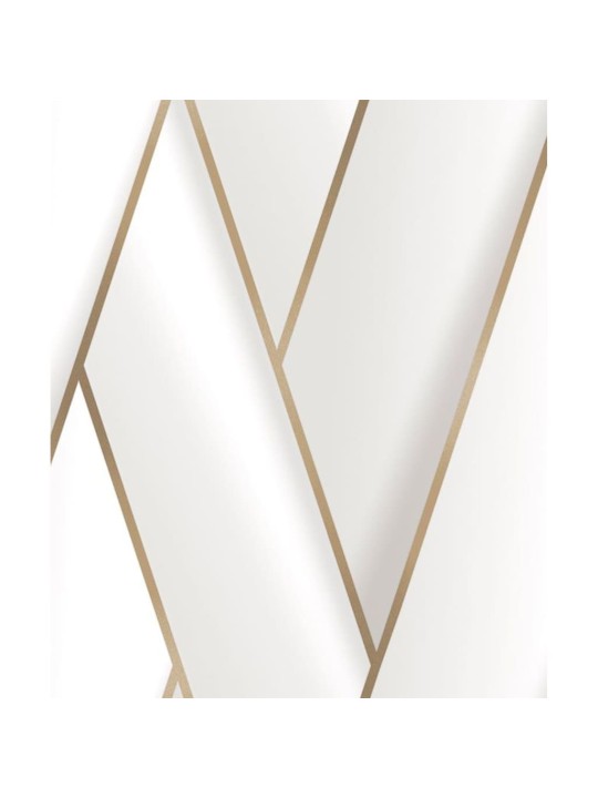 Dutch wallcoverings tapeta geometric bílá a zlatá