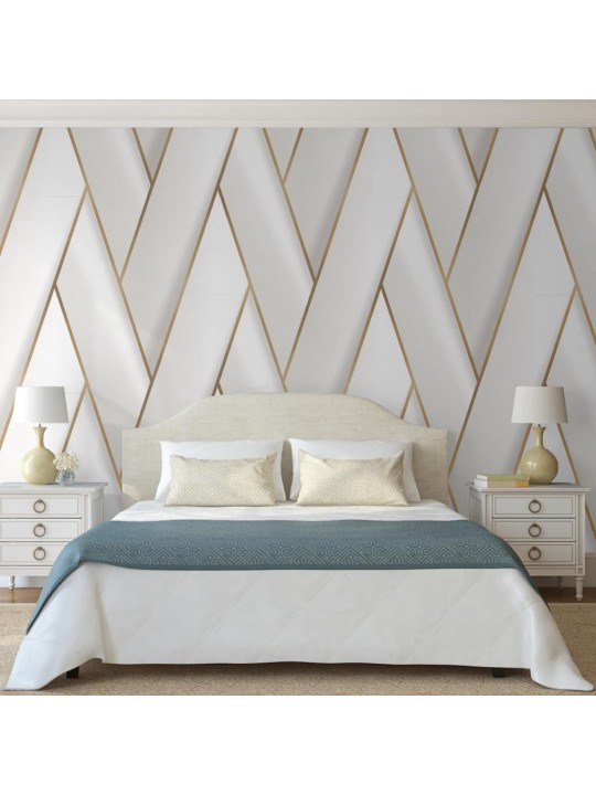 Dutch wallcoverings tapeta geometric bílá a zlatá