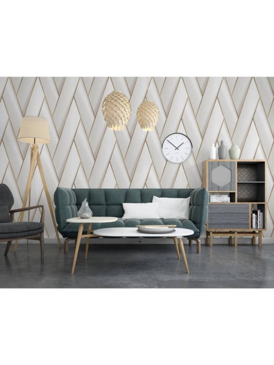 Dutch wallcoverings tapeta geometric bílá a zlatá