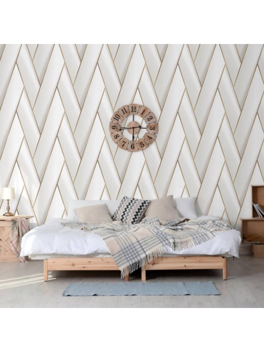Dutch wallcoverings tapeta geometric bílá a zlatá