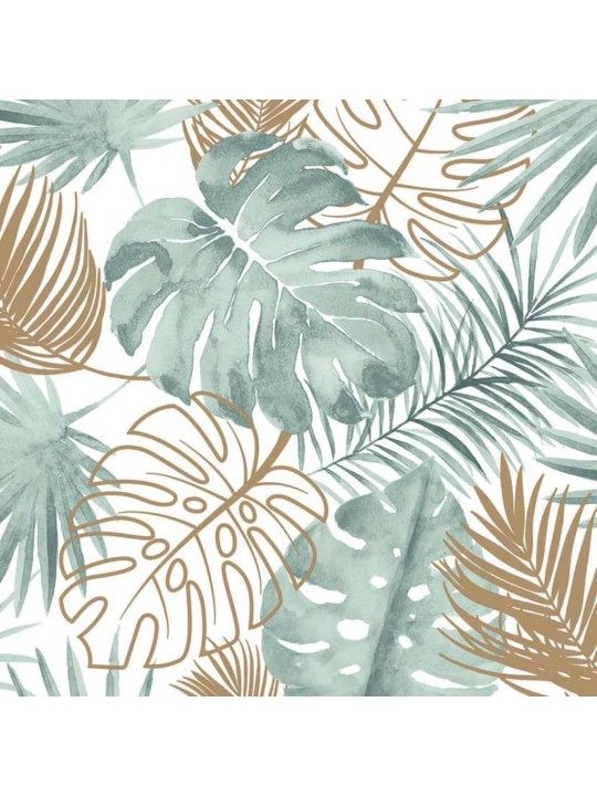 DUTCH WALLCOVERINGS Tapeta listy monstery zelená