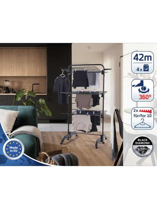 Leifheit sušák na prádlo comfort tower 420 černý