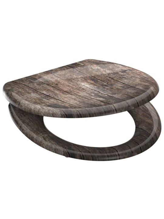 SCHÜTTE WC prkénko se soft-close mechanismem OLD WOOD s potiskem