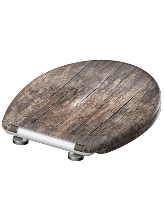 SCHÜTTE WC prkénko se soft-close mechanismem OLD WOOD s potiskem