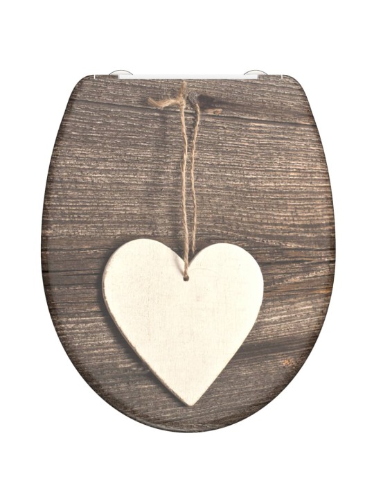 Schütte wc prkénko se soft-close mechanismem wood heart s potiskem