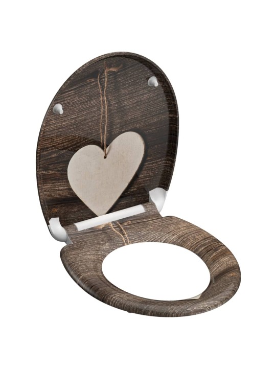 Schütte wc prkénko se soft-close mechanismem wood heart s potiskem