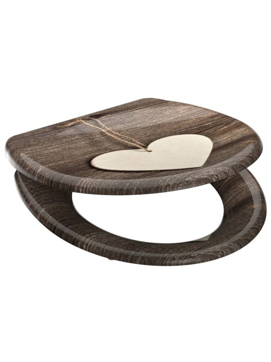 Schütte wc prkénko se soft-close mechanismem wood heart s potiskem
