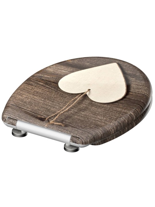 Schütte wc prkénko se soft-close mechanismem wood heart s potiskem