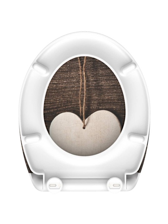Schütte wc prkénko se soft-close mechanismem wood heart s potiskem