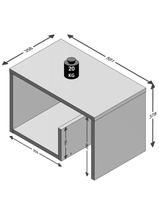 FMD Konferenční stolek 2-v-1 59,1 x 35,8 x 37,8 cm bílý