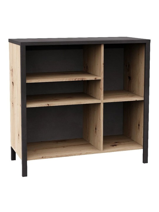 Fmd prádelník s 5 otevřenými přihrádkami dub artisan ocel tmavá