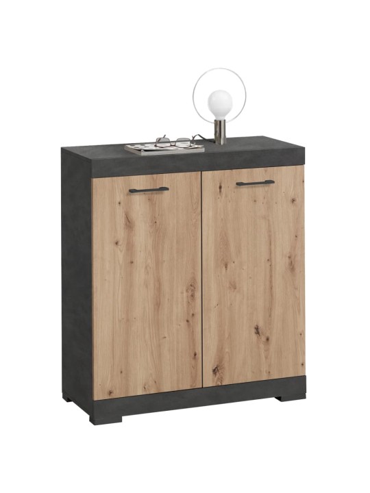 Fmd prádelník se 2 dvířky 80 x 34,9 x 89,9 cm šedý a dub artisan