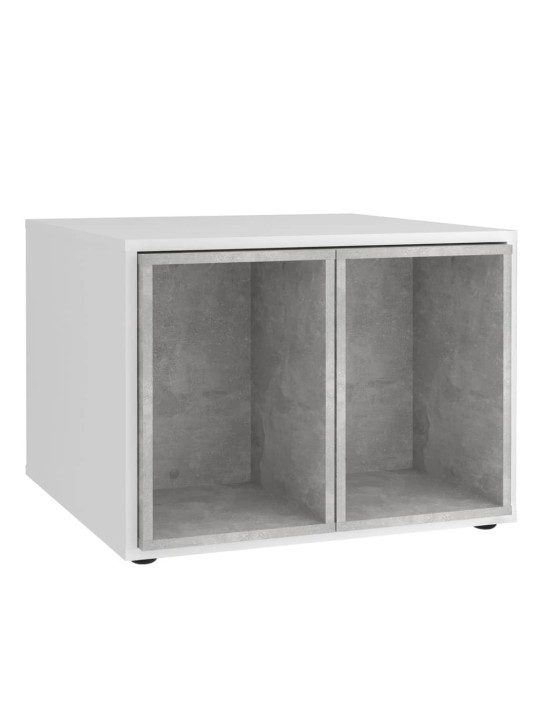 FMD Konferenční stolek 2 odkládací stolky 67,5x67,5x50cm bílý/betonový