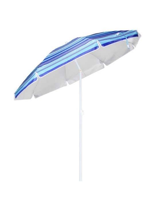 HI Plážový slunečník 200 cm modrý pruhovaný