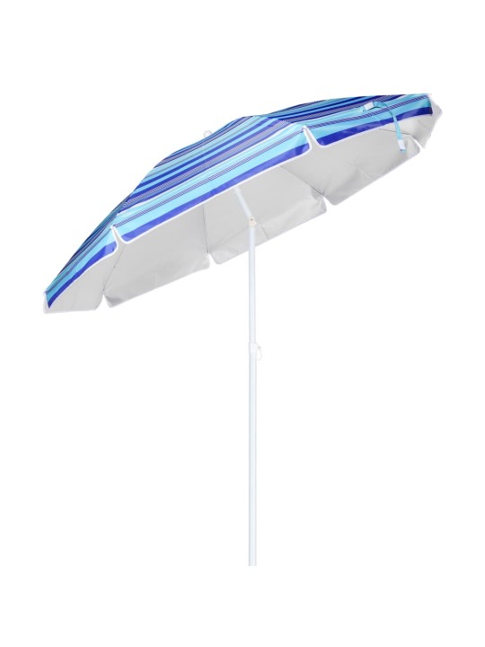 HI Plážový slunečník 200 cm modrý pruhovaný