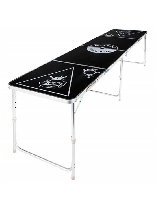 HI Skládací stůl na beer pong výškově nastavitelný černý