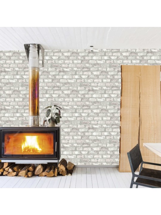 DUTCH WALLCOVERINGS Tapeta cihly bílá EW3104