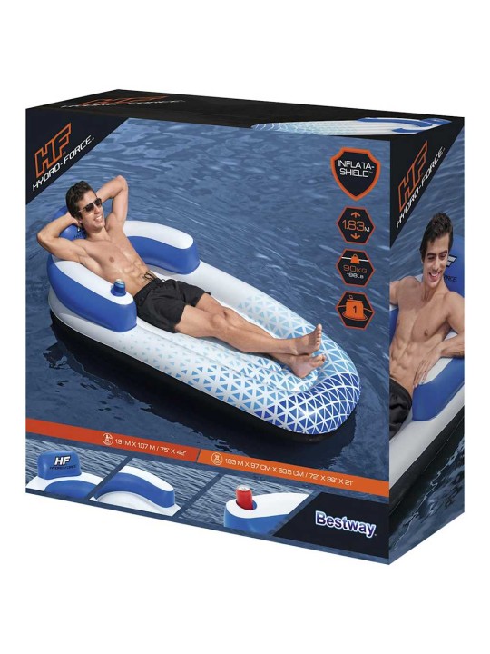 Bestway nafukovací lehátko hydro-force 183 x 97 cm modré