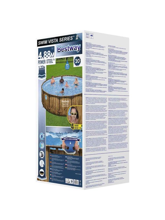 Bestway power steel bazénový set 488 x 122 cm