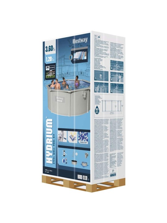 Bestway nadzemní bazén s rámem hydrium kulatý 360 x 120 cm