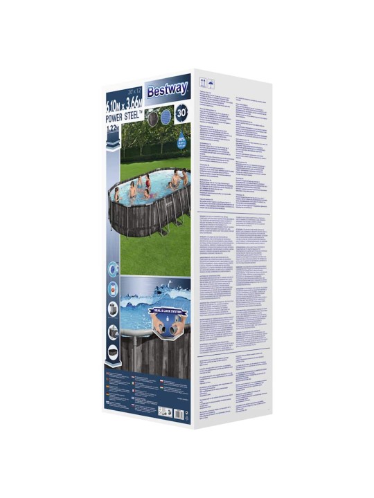 Bestway power steel bazénový set oválný 488 x 305 x 107 cm