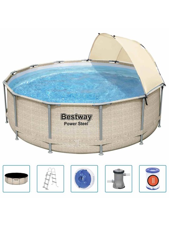 Bestway power steel bazénový set s přístřeškem 396 x 107 cm