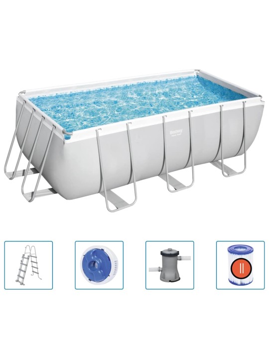 Bestway bazénový set power steel obdélníkový 412 x 201 x 122 cm