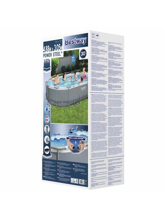 Bestway power steel bazénový set oválný 488 x 305 x 107 cm