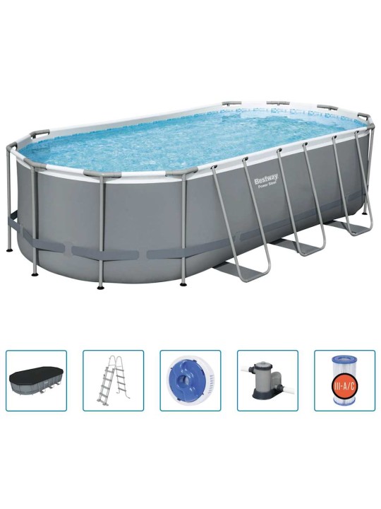 Bestway power steel nadzemní bazén oválný 549 x 274 x 122 cm
