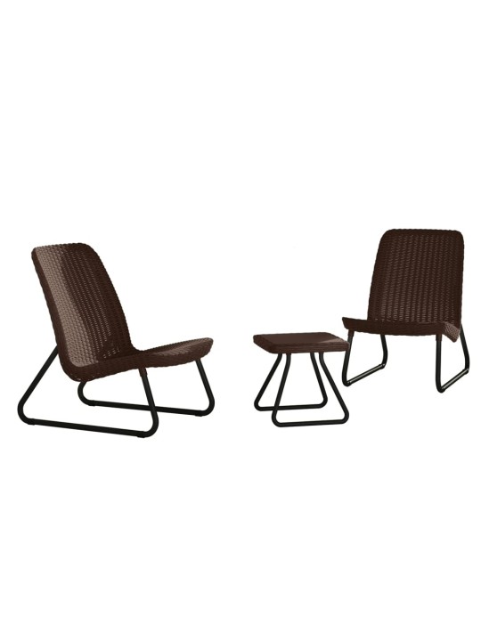 Keter Set nábytku na terasu 3 kusy Rio cappuccino 218157