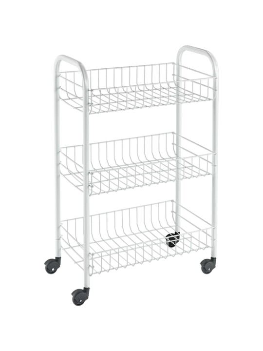 Metaltex Kuchyňský vozík se 3 košíky Siena bílý