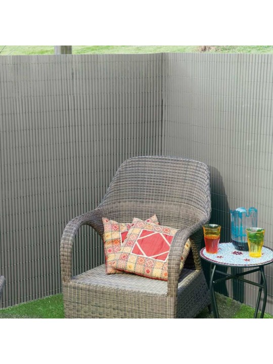 Nature Oboustranná zahradní clona PVC 1,5 x 3 m šedá