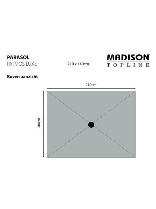 Madison zahradní slunečník patmos luxe obdélníkový 210 x 140 cm šedý
