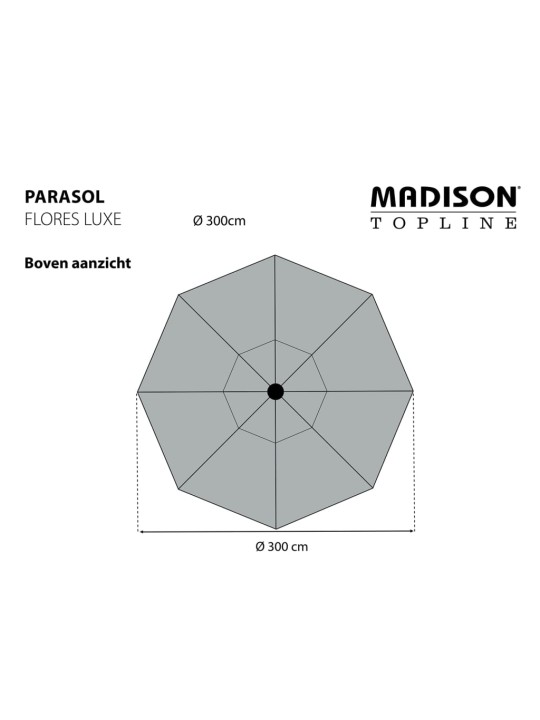 Madison zahradní slunečník flores luxe 300 cm kulatý ecru