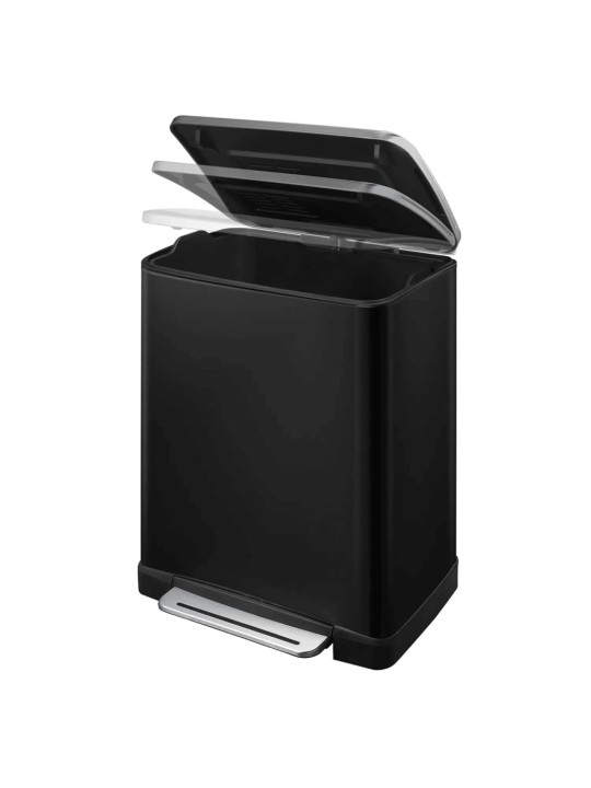 Eko pedálový odpadkový koš e-cube 50 l matně černý