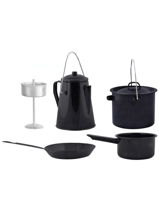 Esschert Design Čtyřdílný set pro venkovní vaření černý FF215