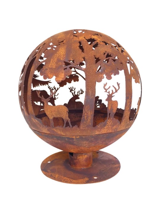 Esschert Design Ohniště vyřezávané laserem 57,5x57,5x66 cm rezavá FF261