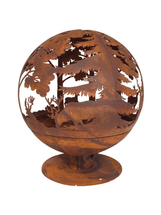 Esschert Design Ohniště vyřezávané laserem 57,5x57,5x66 cm rezavá FF261