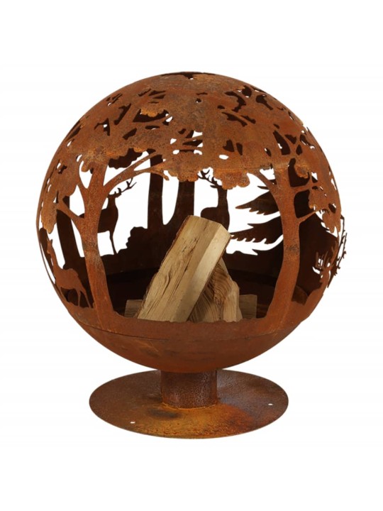 Esschert Design Ohniště vyřezávané laserem 57,5x57,5x66 cm rezavá FF261
