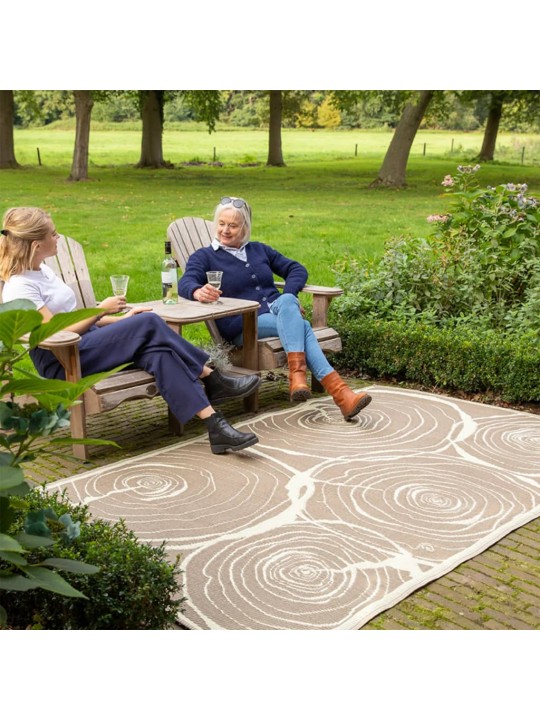 Esschert Design Venkovní koberec 240 x 150 cm letokruhy
