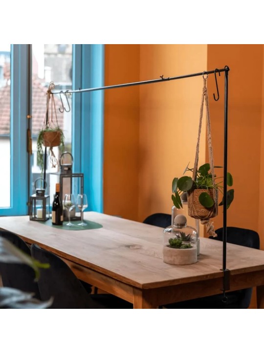 Esschert Design Dekorativní stolní tyč se svorkami černá