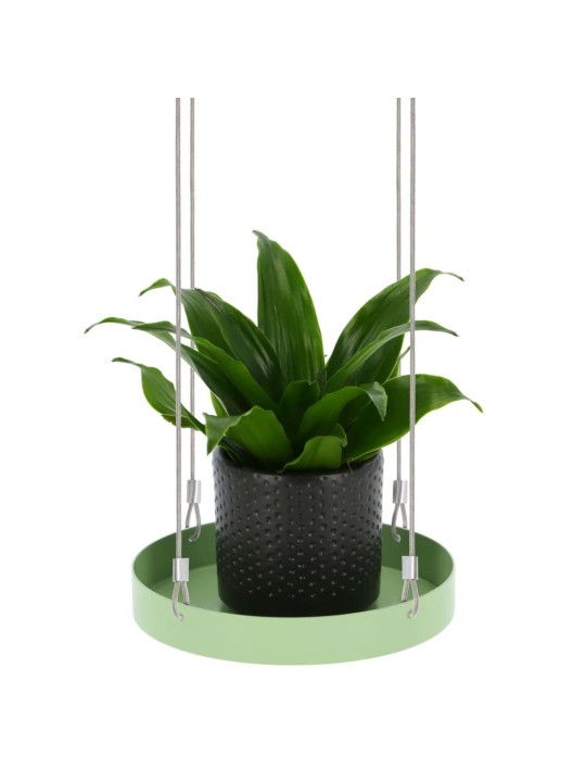 Esschert design závěsný podnos na rostliny kulatý zelený s