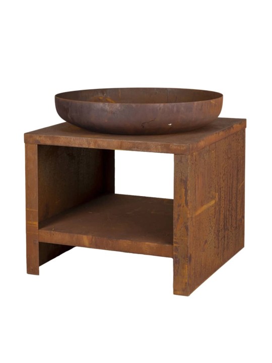 Esschert design ohniště s úložným prostorem na dřevo 62 cm rezavé