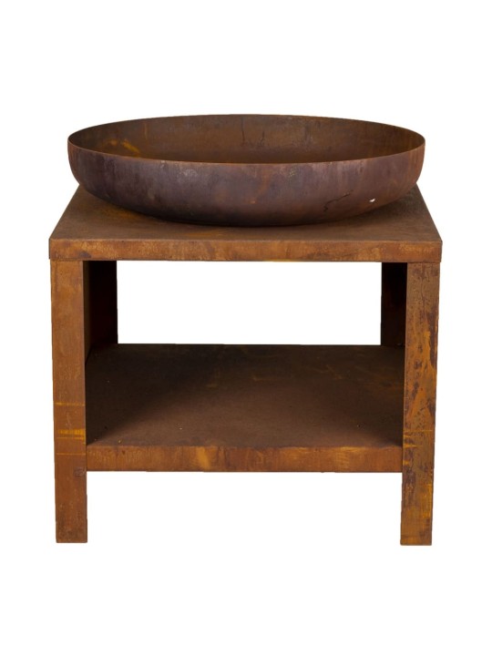 Esschert design ohniště s úložným prostorem na dřevo 62 cm rezavé