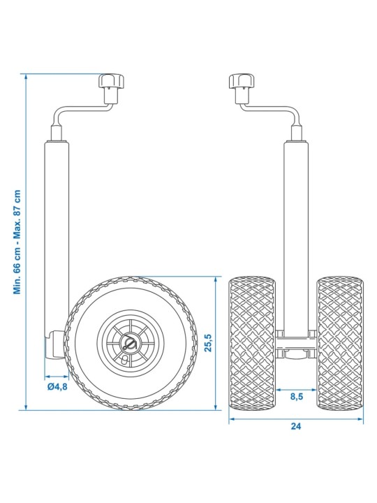 ProPlus Dvojité opěrné kolečko nafukovací pneumatiky 26x8,5 cm 341508