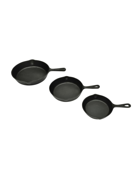 Sada 3 BBQ litinových pánví